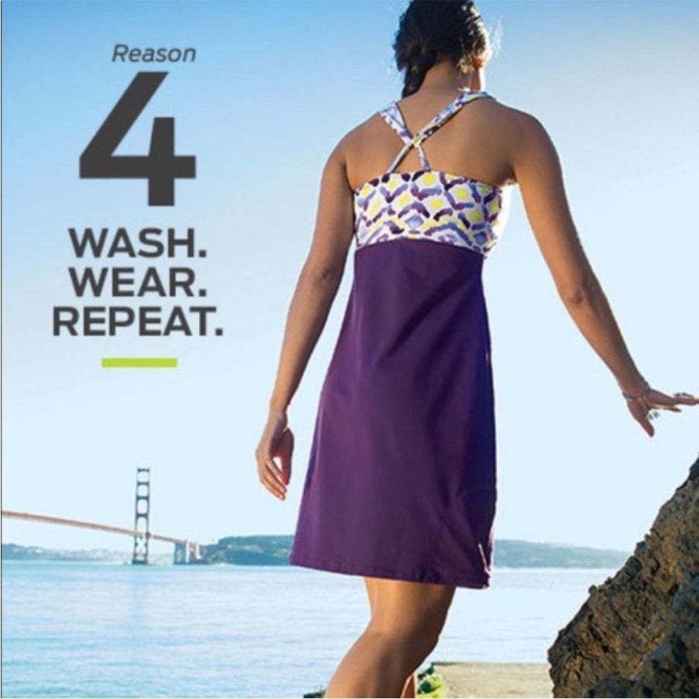 Title Nine Strappy Dream Performance A-Line Athleisure Dress Wildflower Purple M